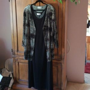 Two piece velvet dress and jacket